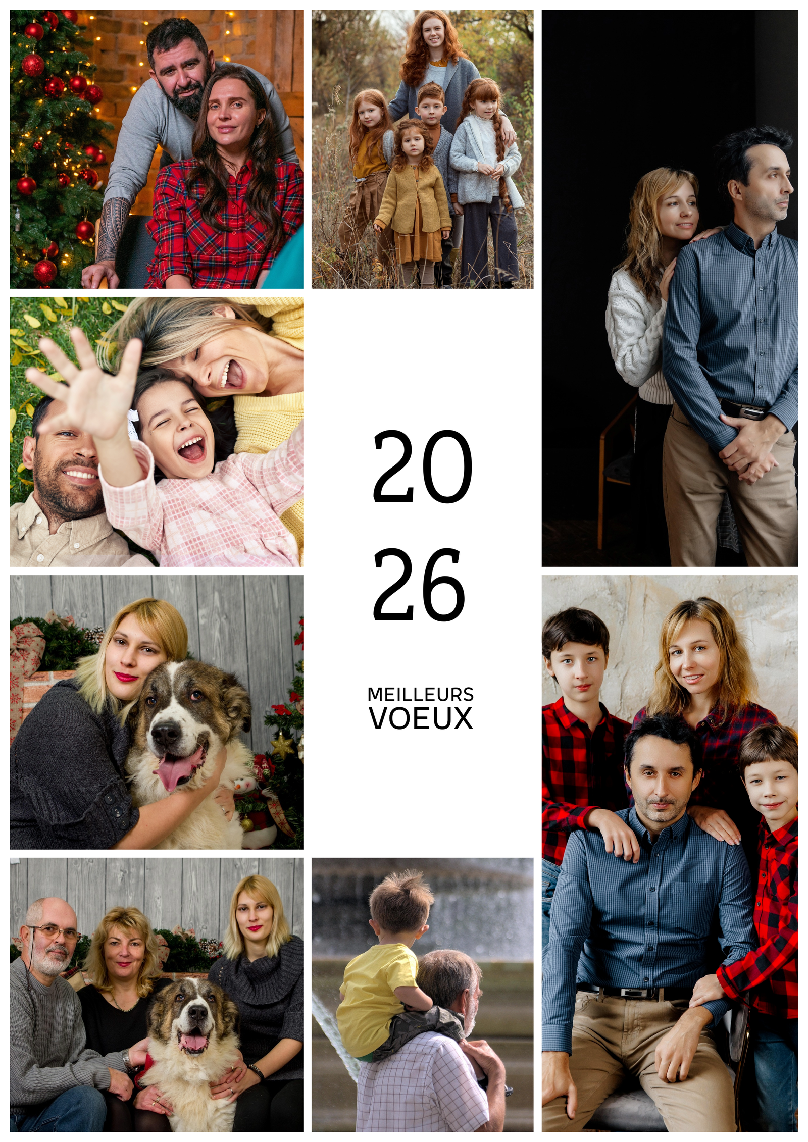 Modèle 19 - Carte de vœux spéciale parc noir et blanc